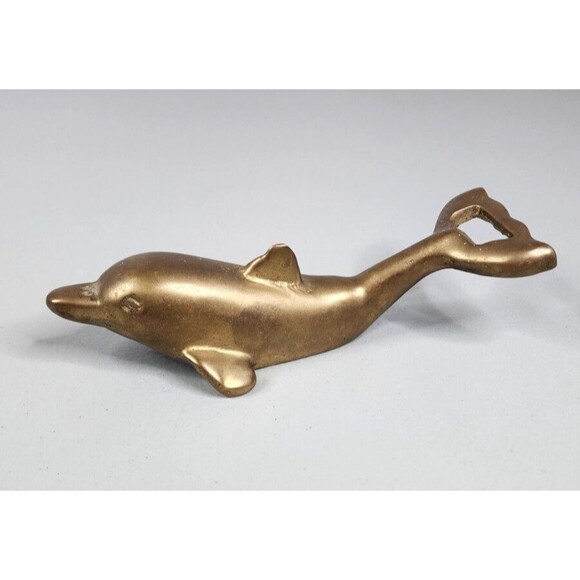Vintage Brass Dolphin Soda Beer Bottle Opener 6” inch - Picture 4 of 8